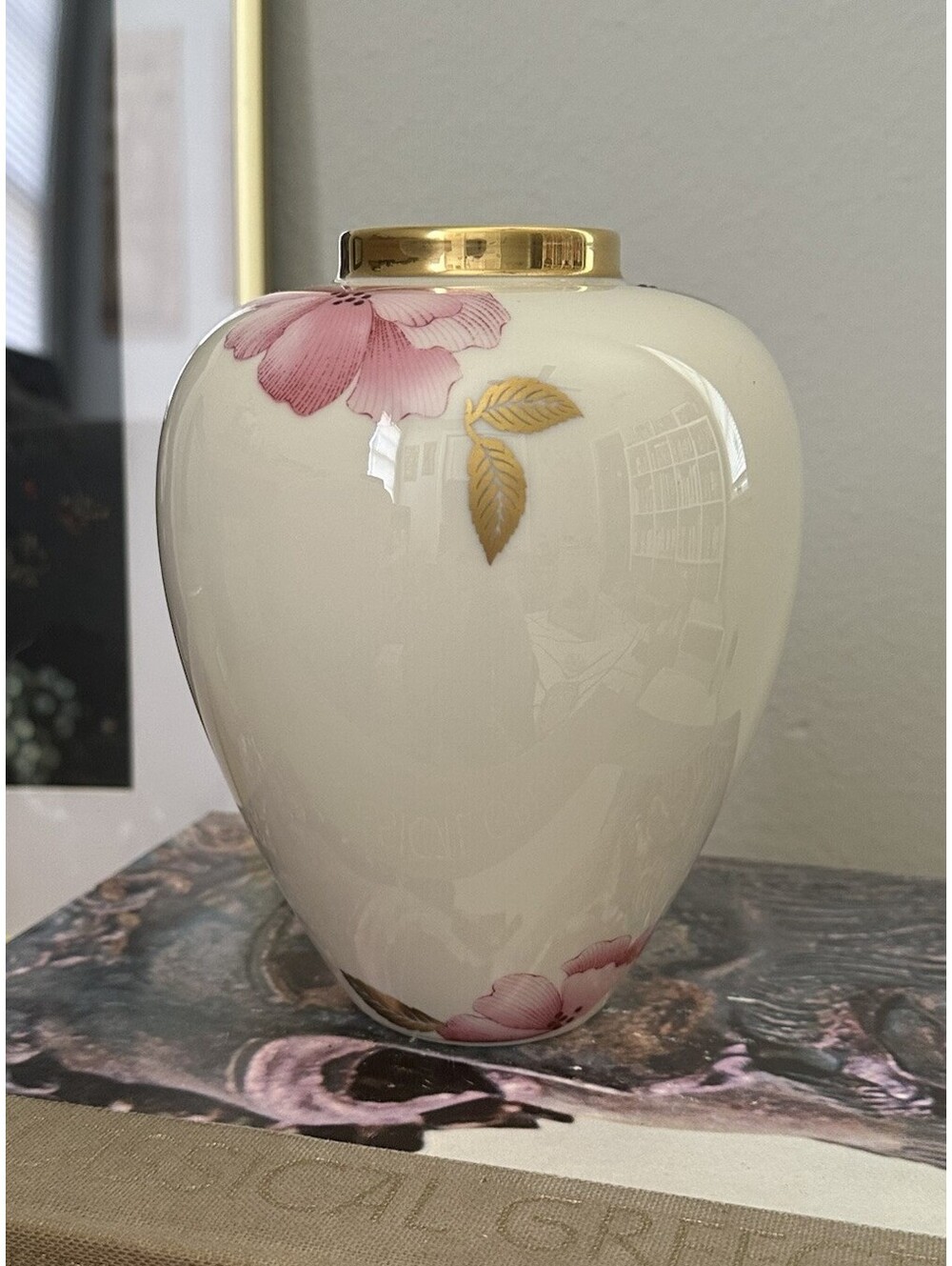 Vintage Lenox Porcelain Vase Royal Blossom Collection 7" With Gold Trim